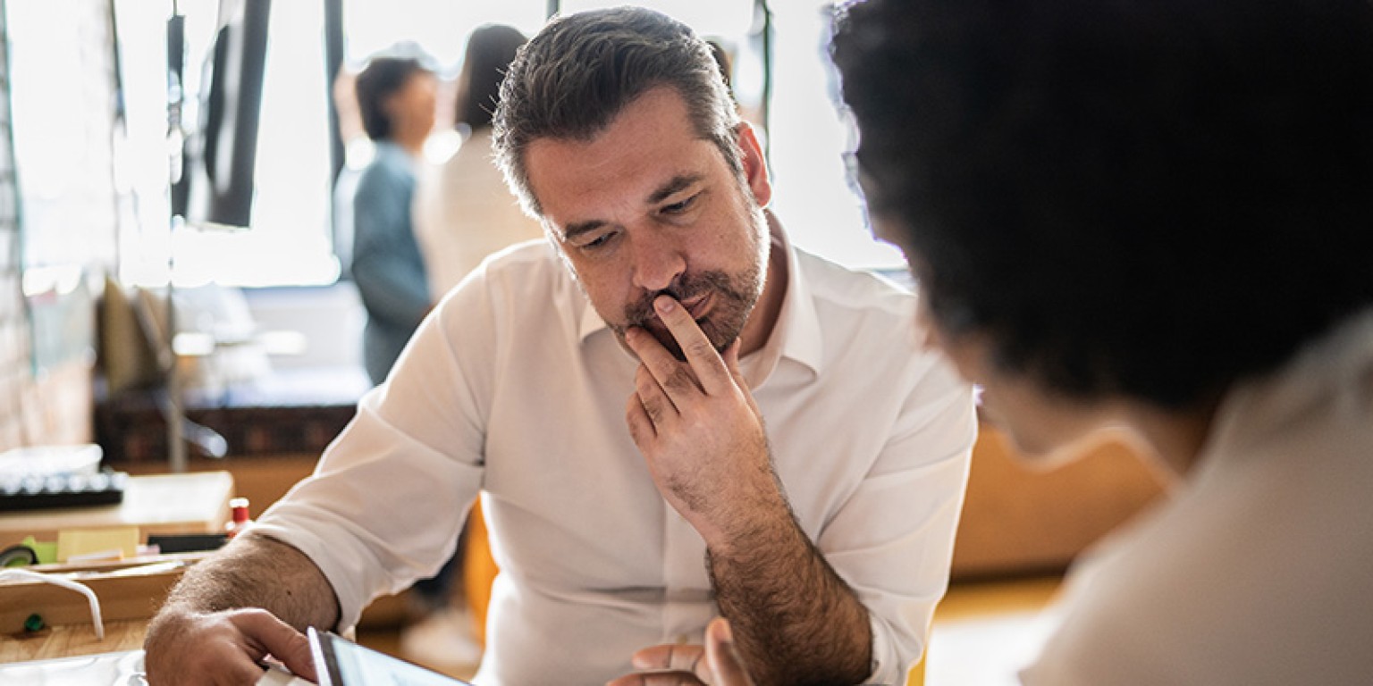 a man listens as he learns about how probate works