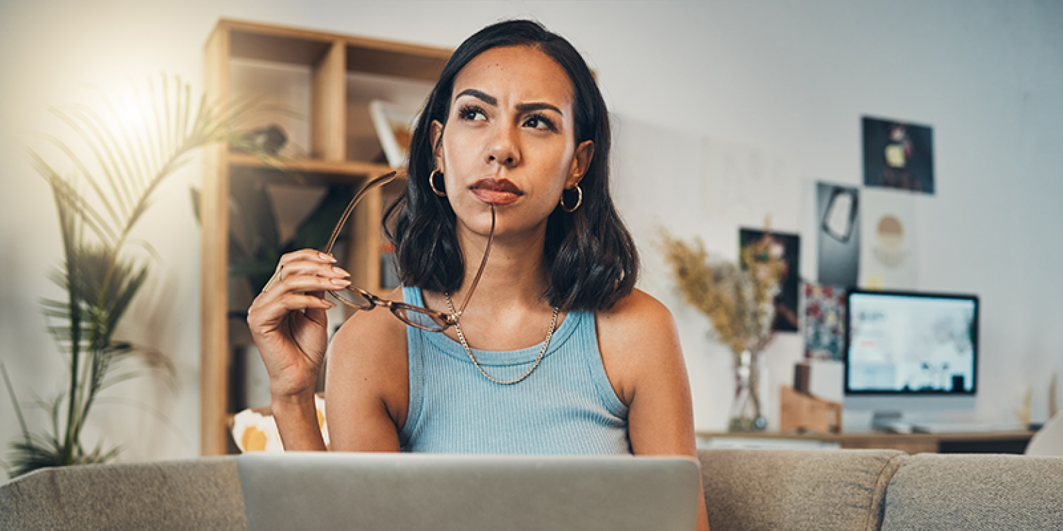 woman thinking about things